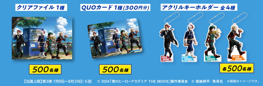 新品未開封 第3弾 サントリー 僕のヒーローアカデミア 僕のヒーローアカデミア × サントリー キャンペーン第3弾 7月9日